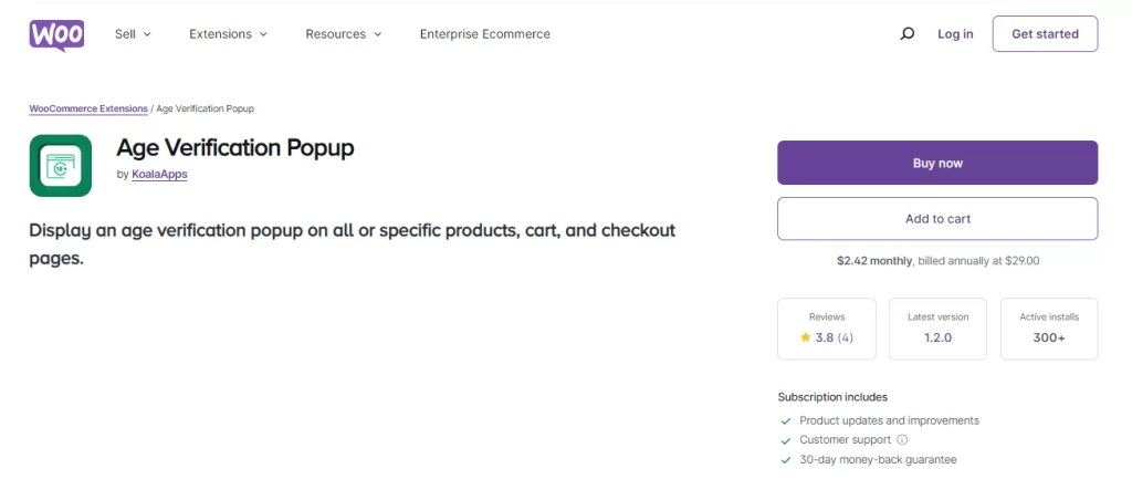 woocommerce age verification popup