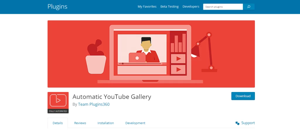 automatic youtube gallery plugin