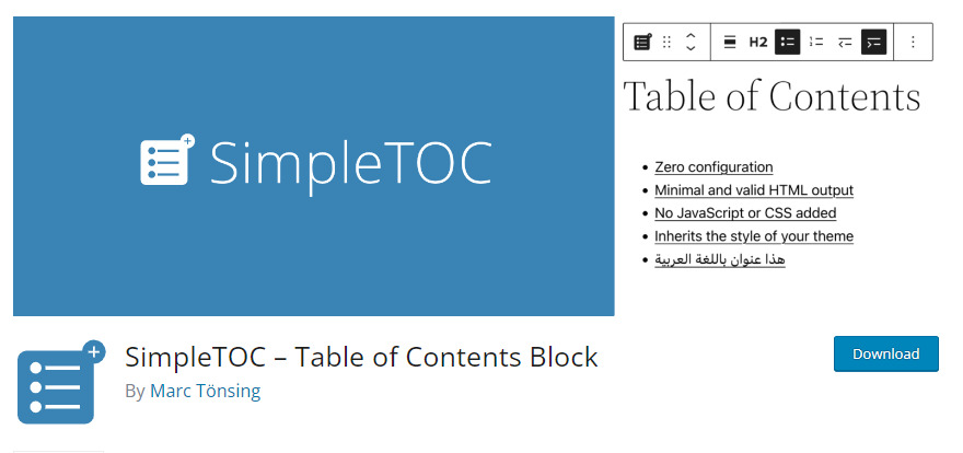 simple table of content