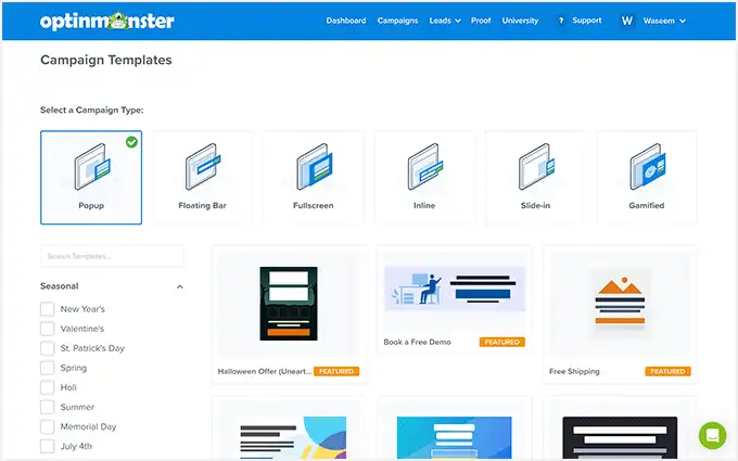 optin montser campaign setup