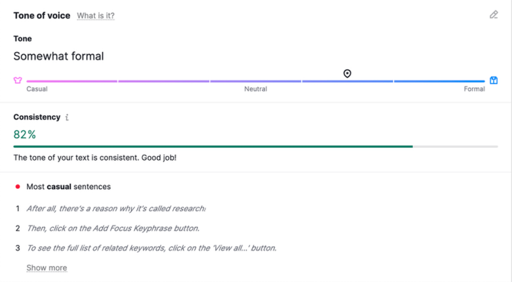 writing assistant tone of voice details