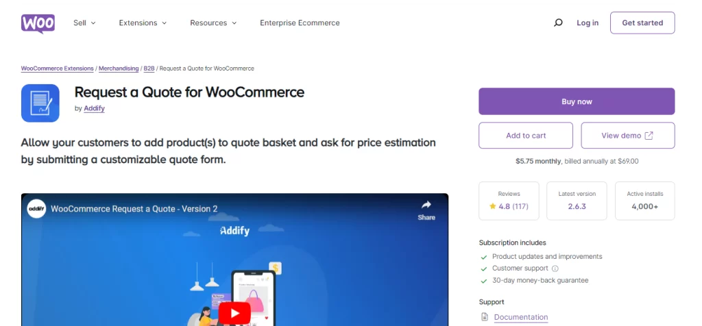 request a quote for woocommerce